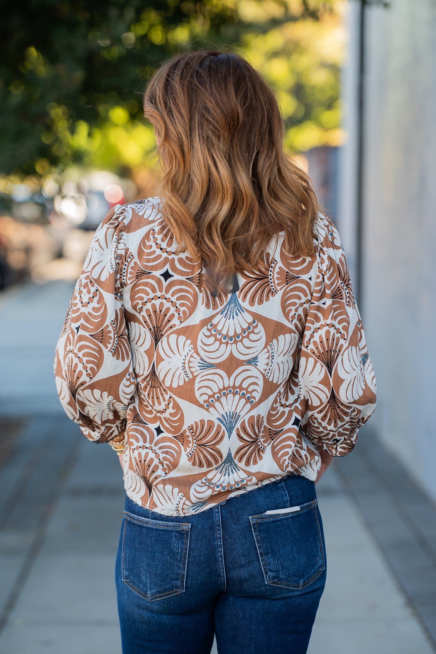 Paulie Printed V Neck Top