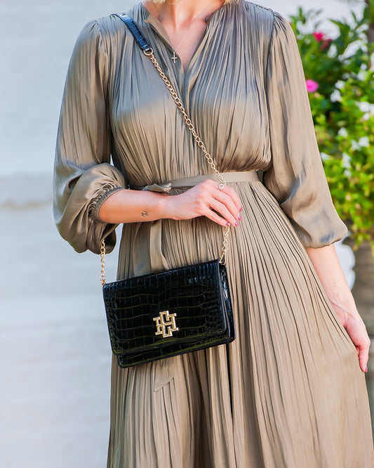 Bryn Crossbody Clutch Black Patent EC