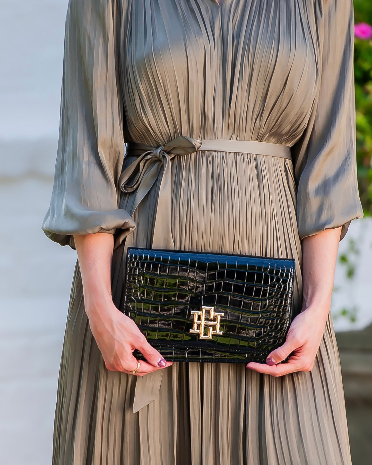 Bryn Crossbody Clutch Black Patent EC