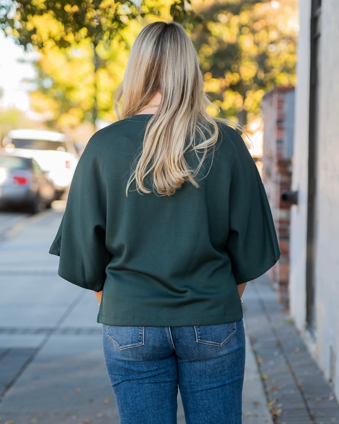 Redford Short Sleeve Top - Forest Green