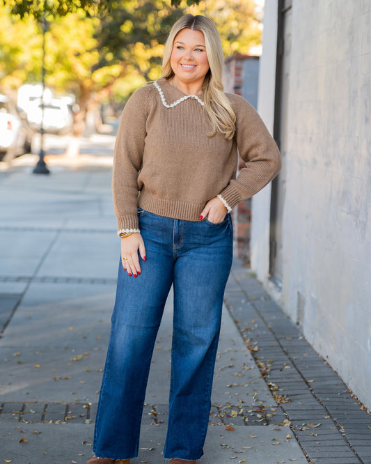 Bellview Scalloped Collared Sweater