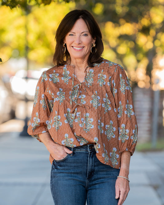 Aubree Floral Tie-Neck Top
