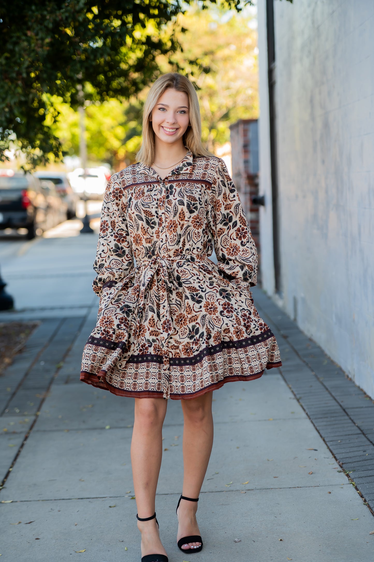 Branson Floral Button Down Dress