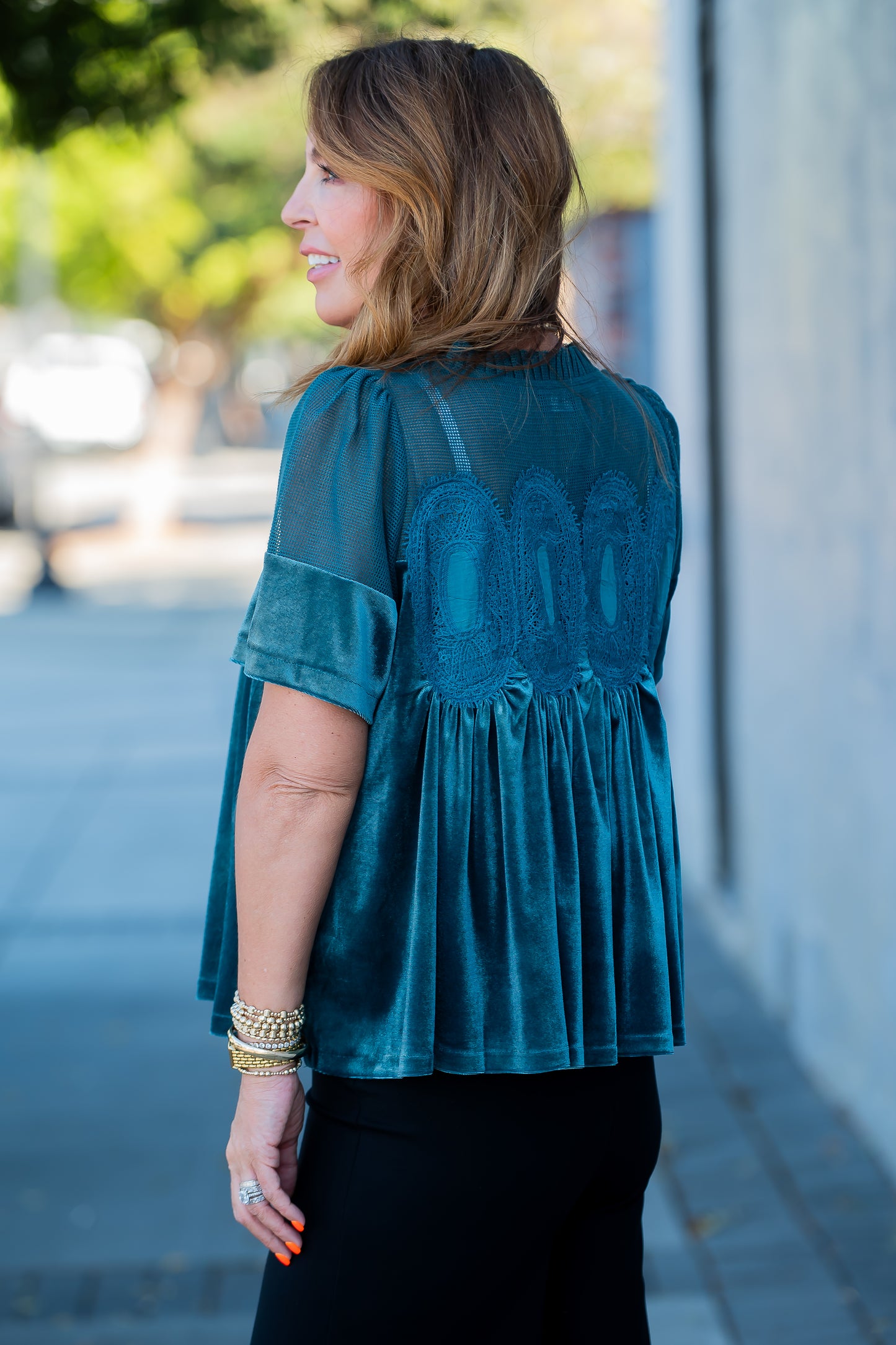 Brighton Velvet Babydoll Top
