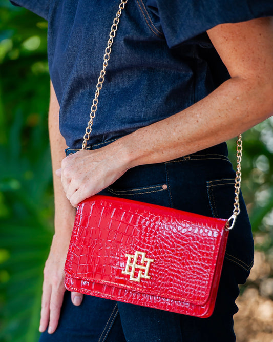 Bryn Crossbody Clutch Red Patent EC