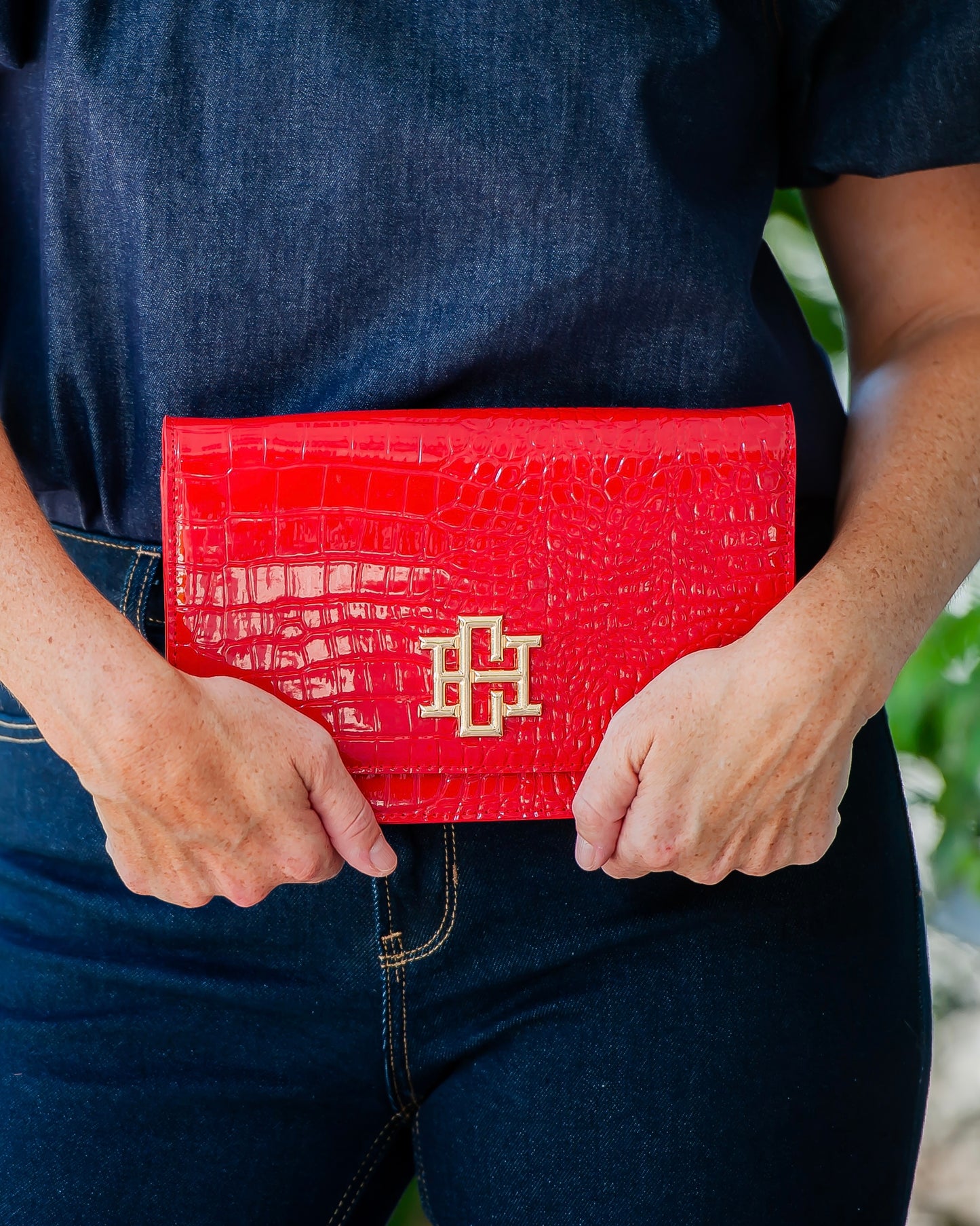 Bryn Crossbody Clutch Red Patent EC