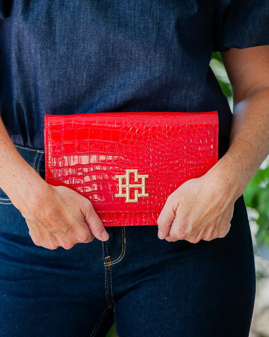 Bryn Crossbody Clutch Red Patent EC