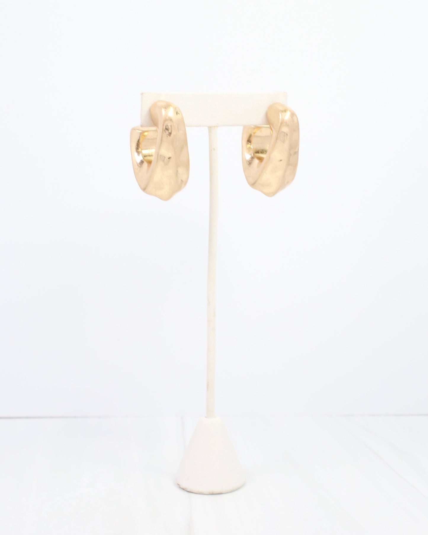 Kaylee Hammered Hoop Worn Gold