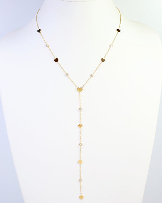 Stockbridge Heart Y Necklace Gold