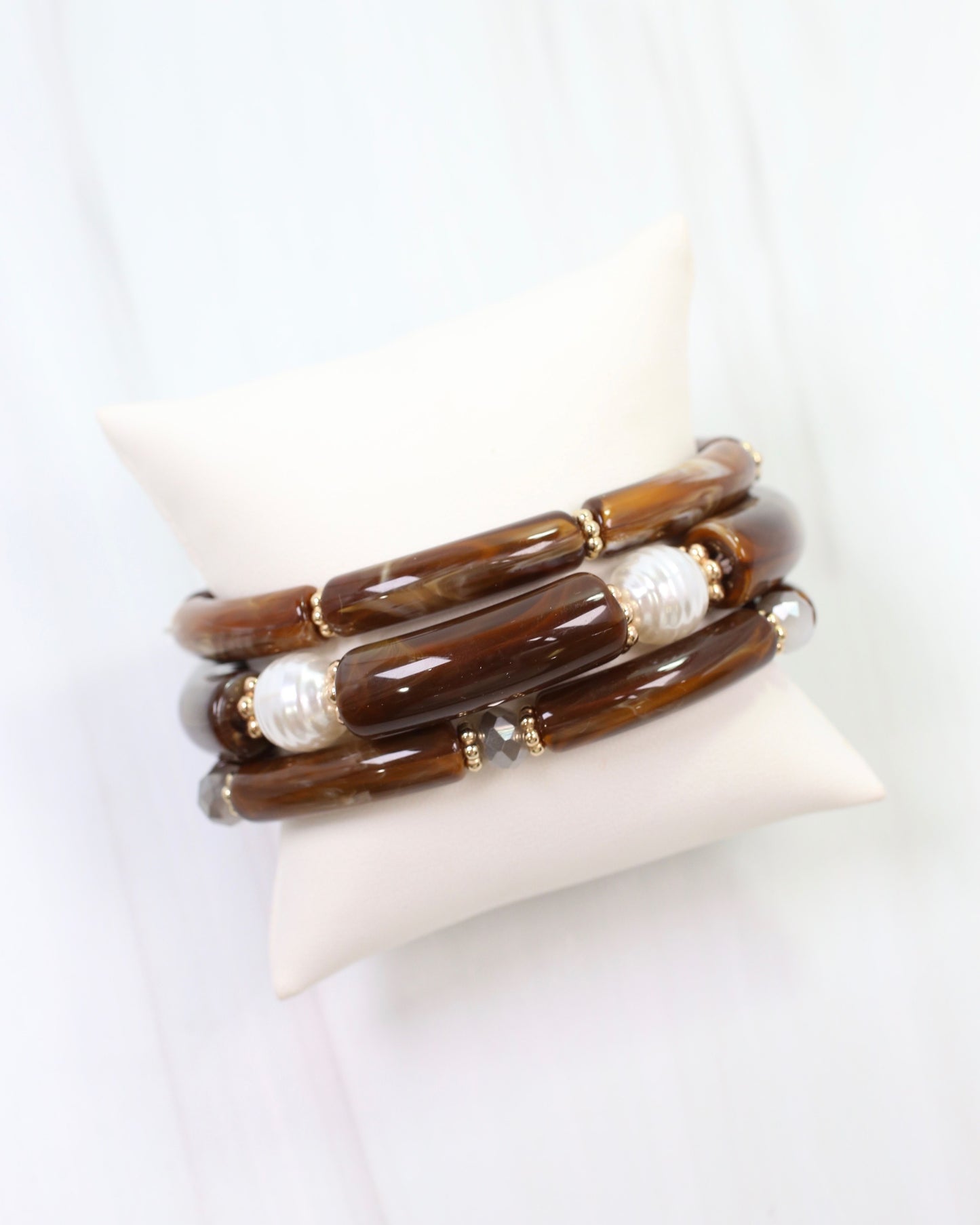 Leavenworth Stretch Bracelet Set Brown