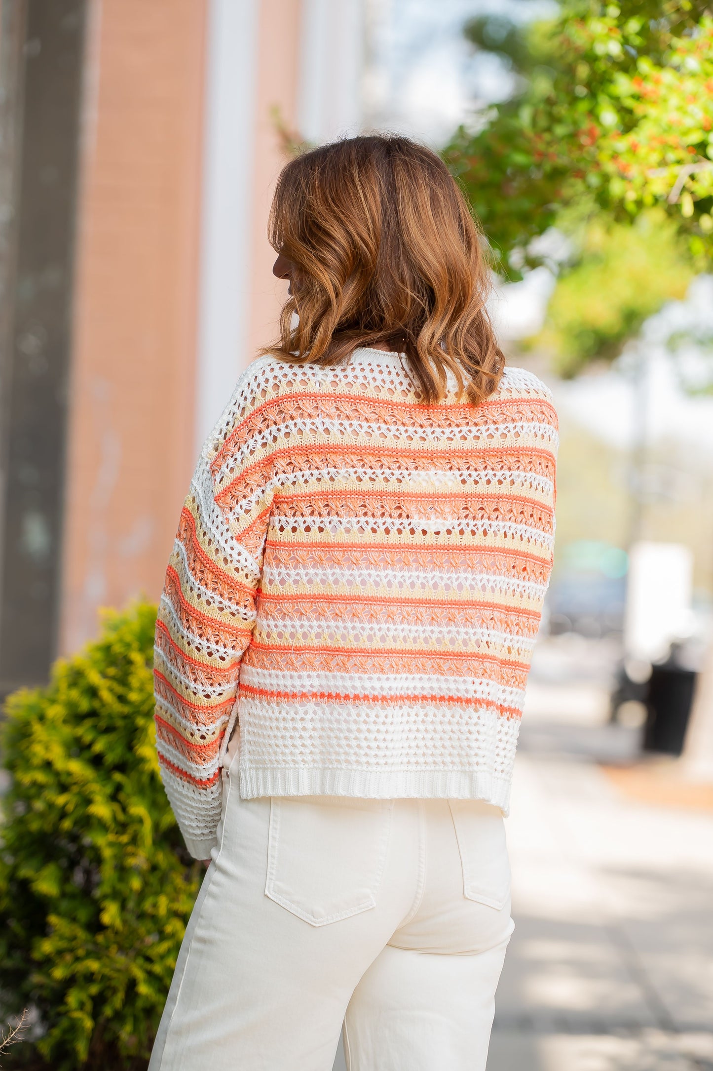 Sutton Multi Stripe Crochet Sweater Top