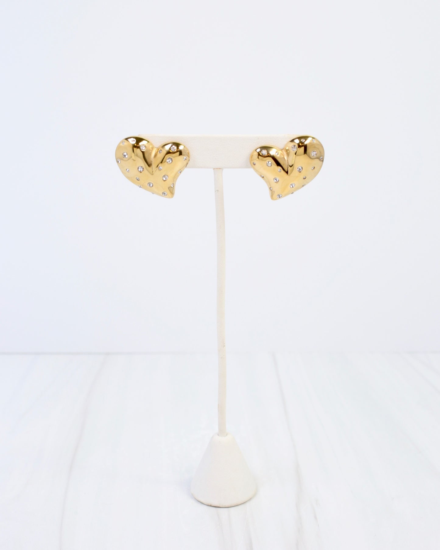 Sweetie CZ Embellished Heart Earring Gold