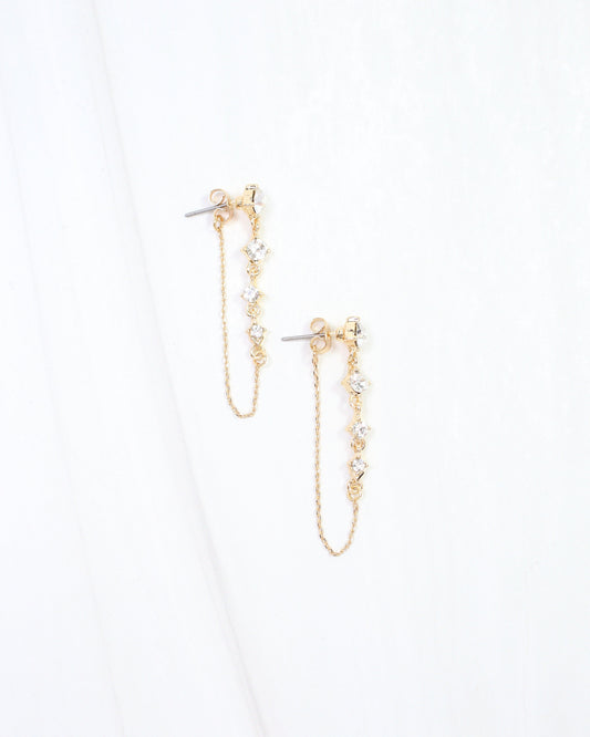 Merrill Front Back Crystal Drop Earring Clear
