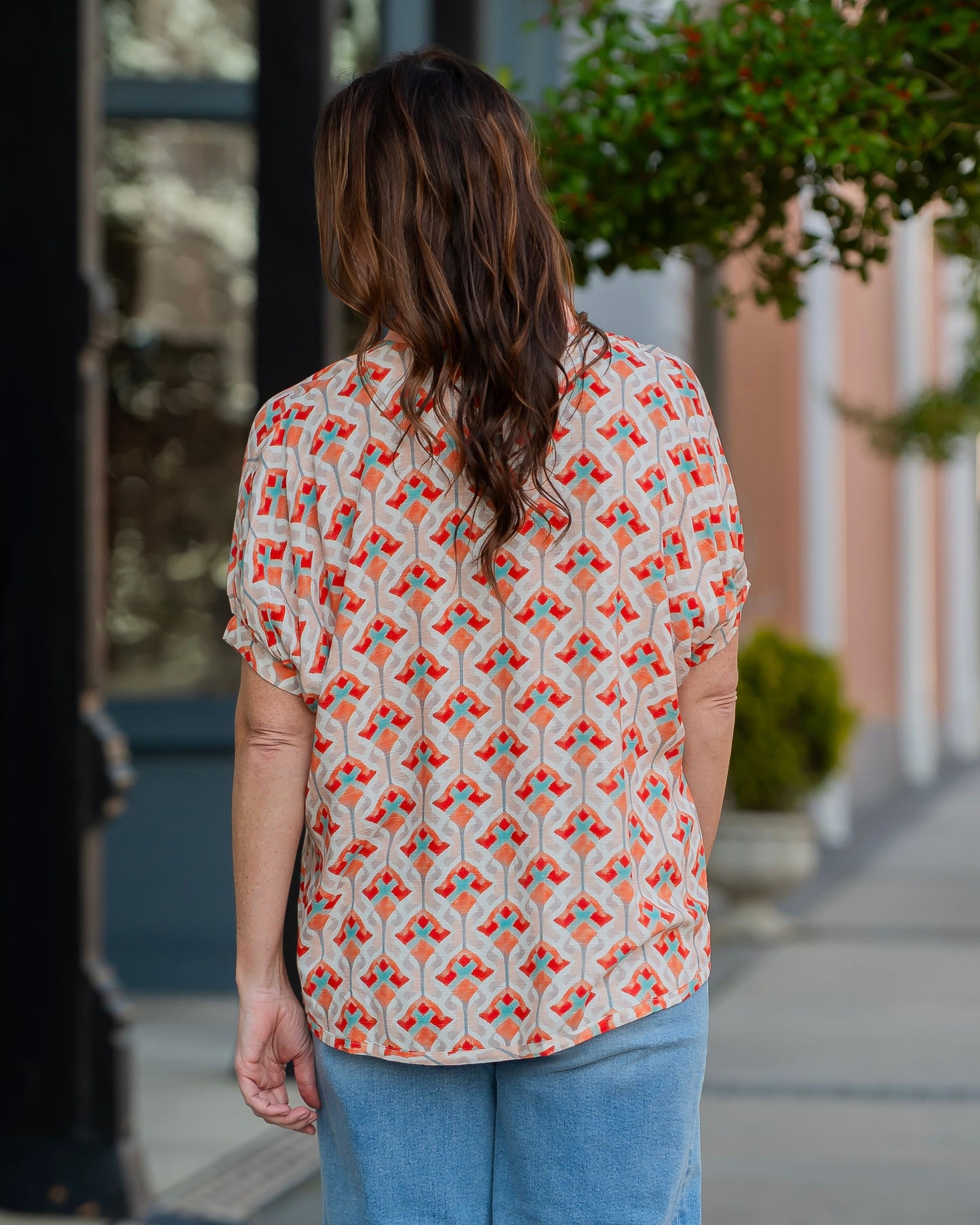 Caldwell Short Dolman Sleeve Blouse-Sunkist Mix