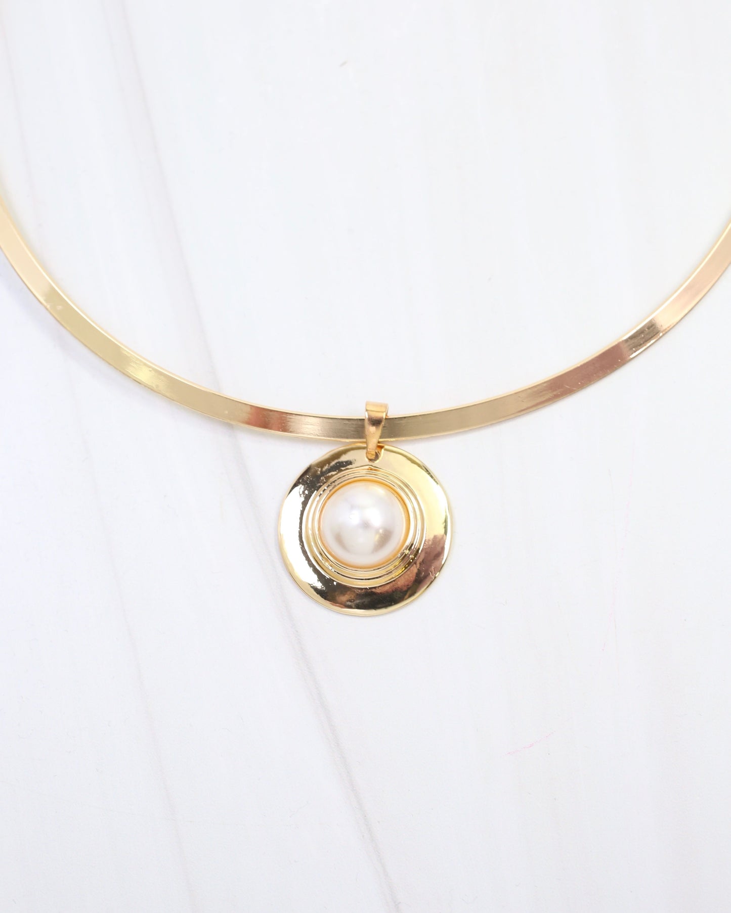 Nyack Pearl Choker Necklace Gold