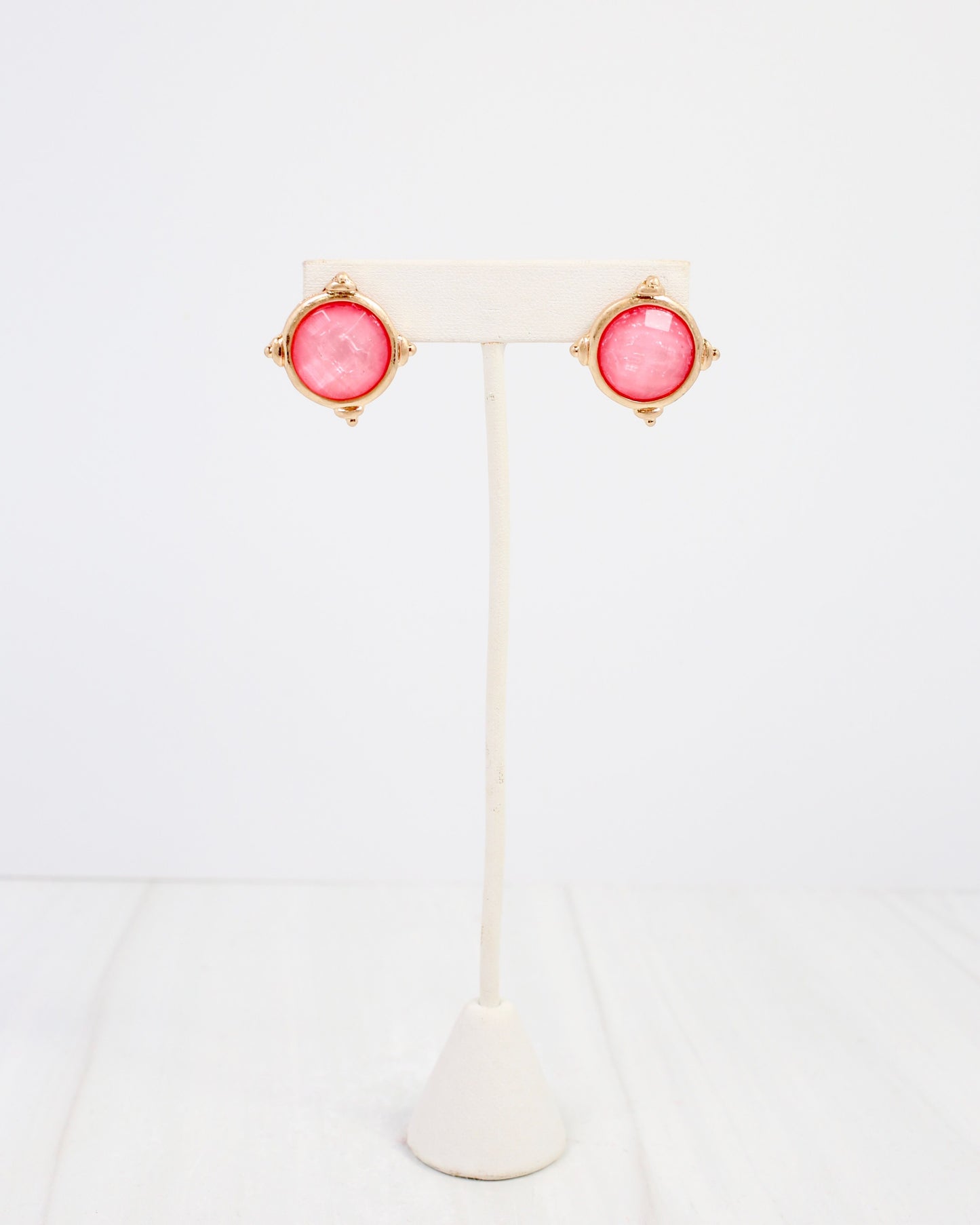 Rochester Faceted Stud Earring Pink
