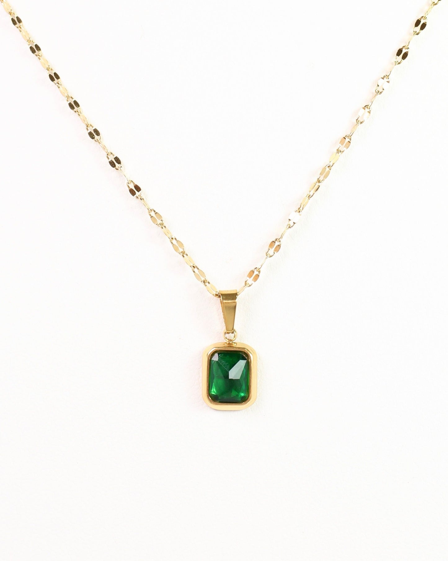 Dover Court Stone Necklace Emerald