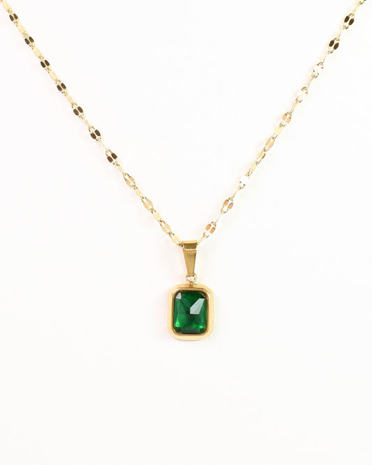 Dover Court Stone Necklace Emerald