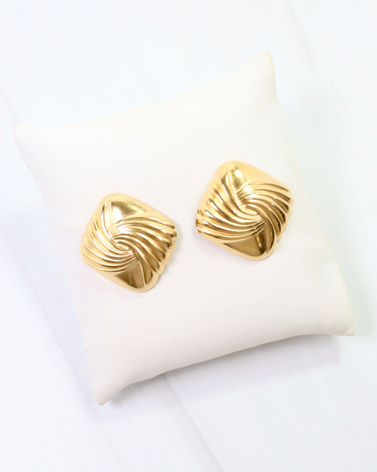 So Chic Square Earring Gold
