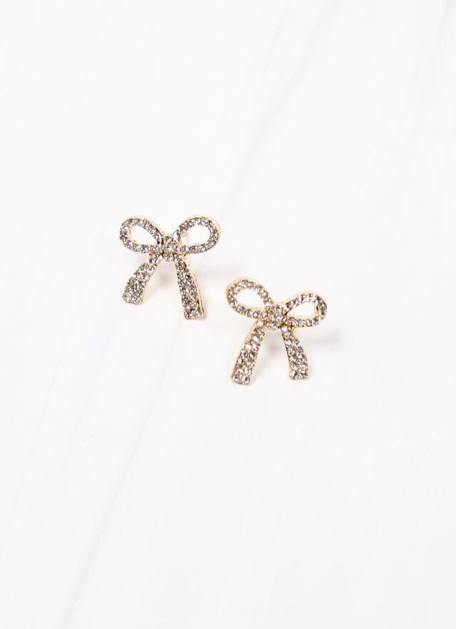 Wendover CZ Bow Earring GOLD - Caroline Hill