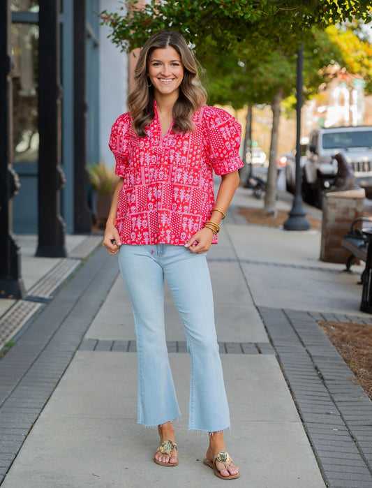 Rowan Floral Print Puff Sleeve Top