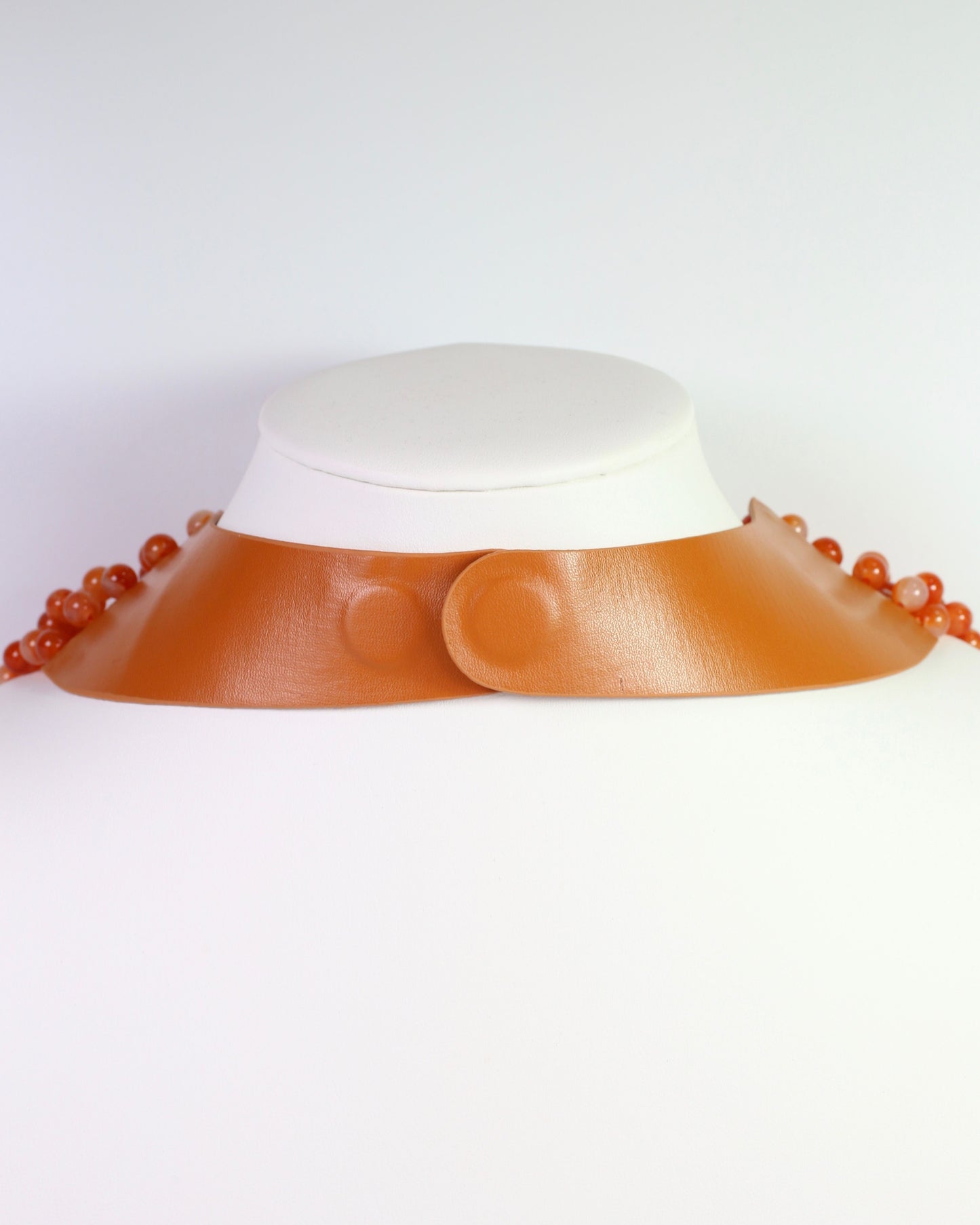 Kalin Beaded Layered Magnetic Necklace Burnt Orange