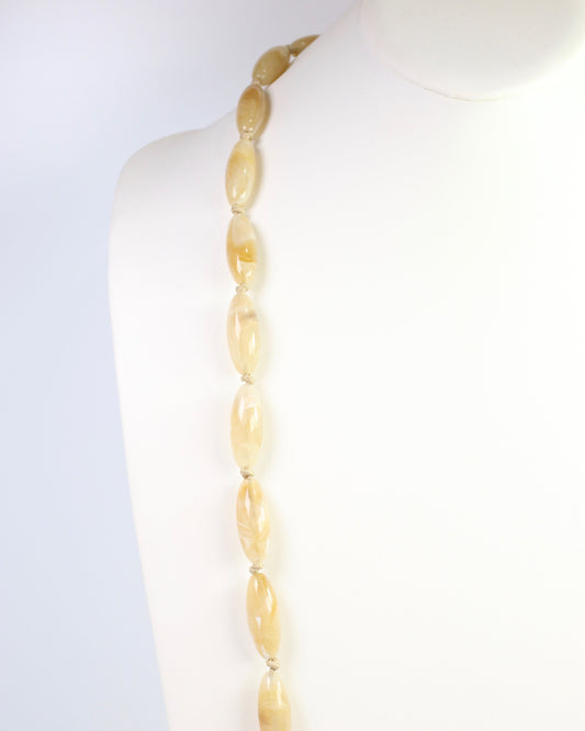 Clinton Stone Beaded Long Necklace Natural