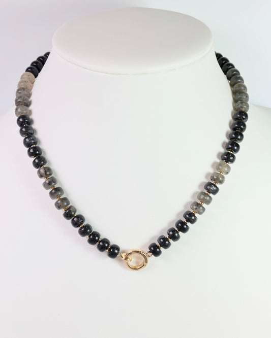 Tiara Beaded Toggle Necklace Black