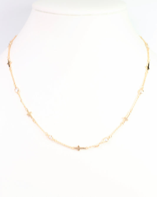 Eliza Cross Necklace Gold