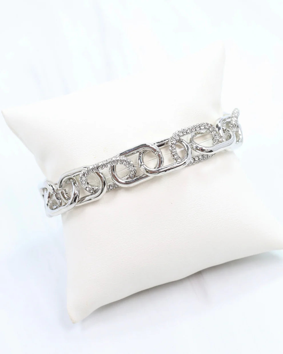 Currie Link Stretch Bracelet Silver
