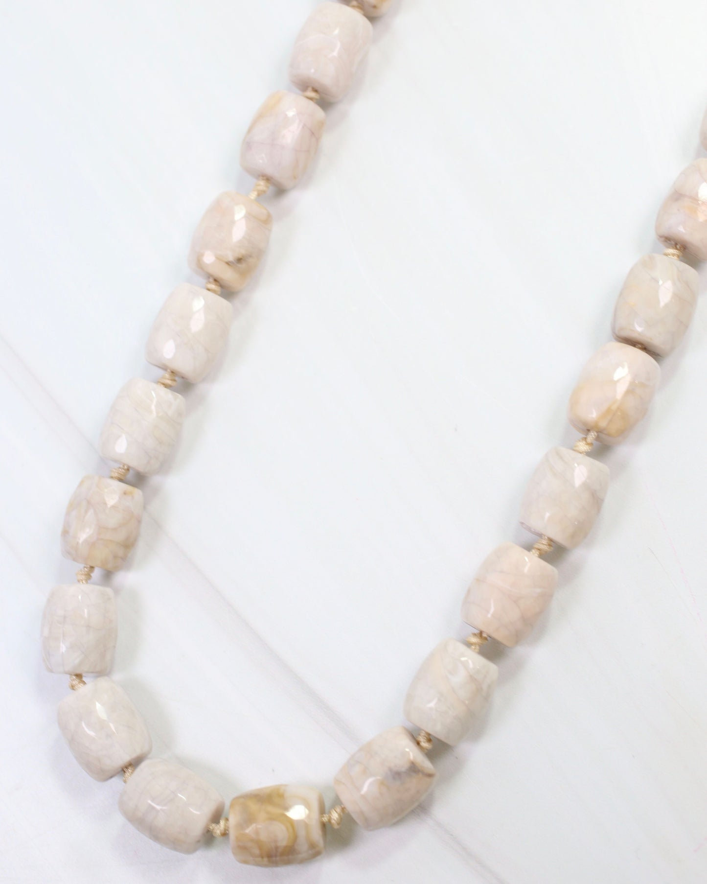 Charlestown Textured Beaded Necklace Natural
