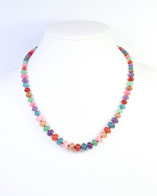 Marcela Stone Beaded Necklace Dark Multi