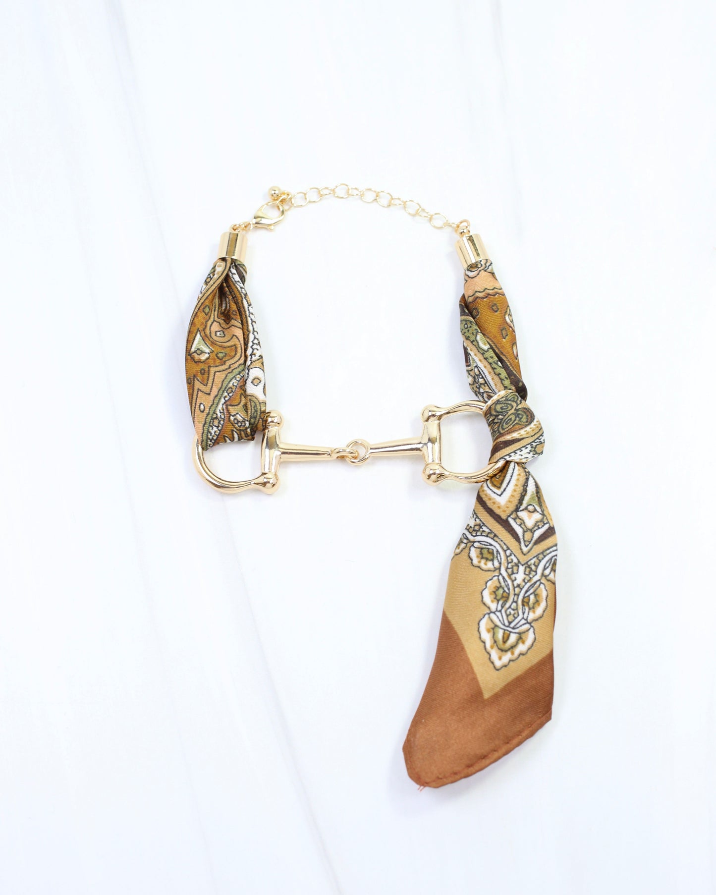Lana Horsebit Scarf Bracelet Brown
