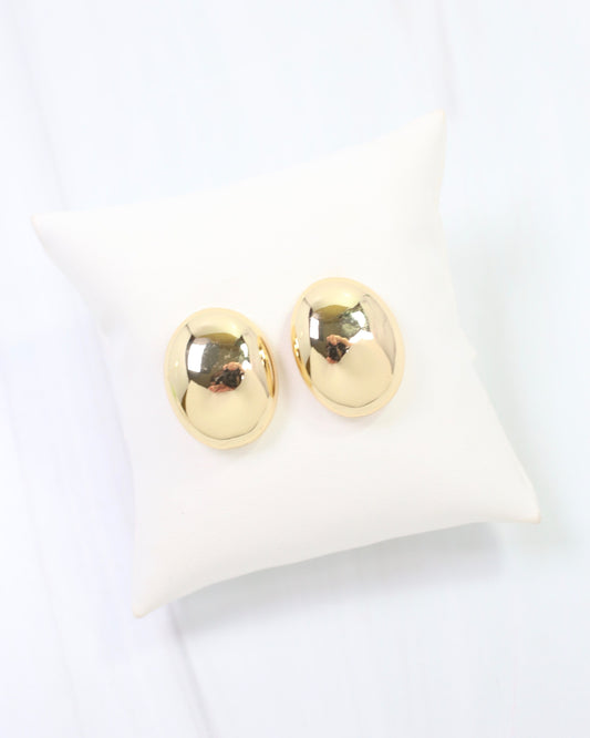 Pascagoula Oval Stud Earring Gold
