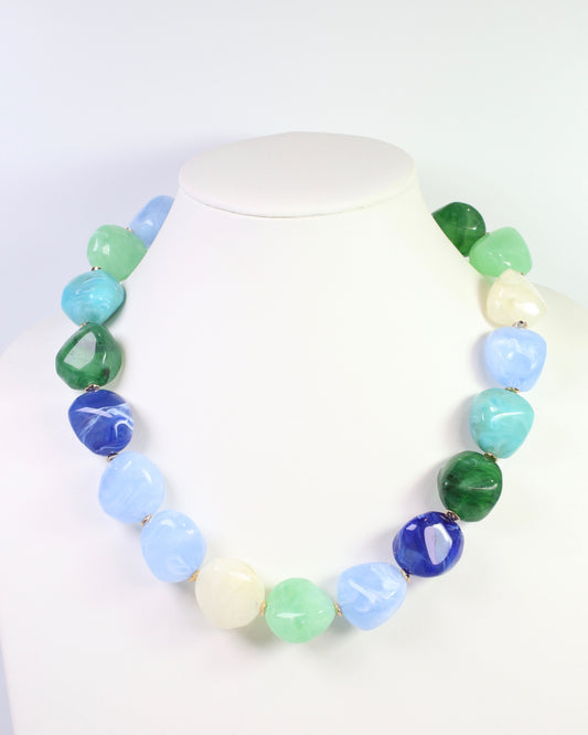 Clarksdale Marble Necklace Blue Multi