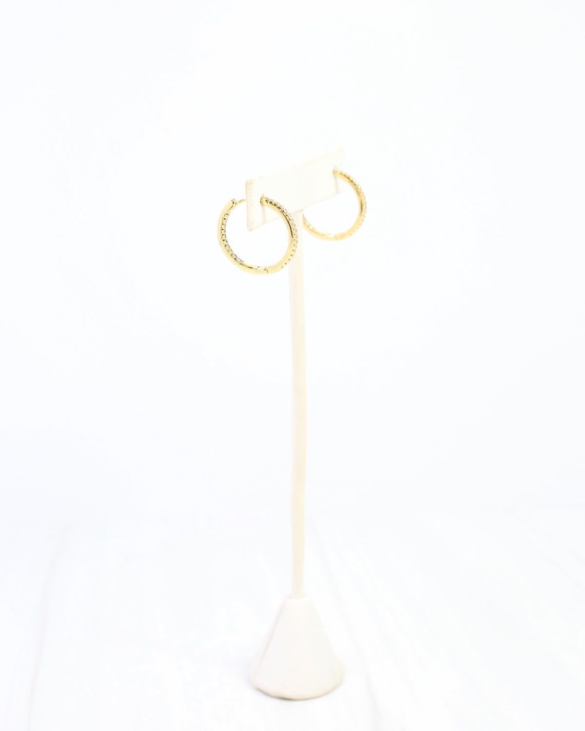 Jacobs CZ Pave In Out Hoop Earring WR Gold
