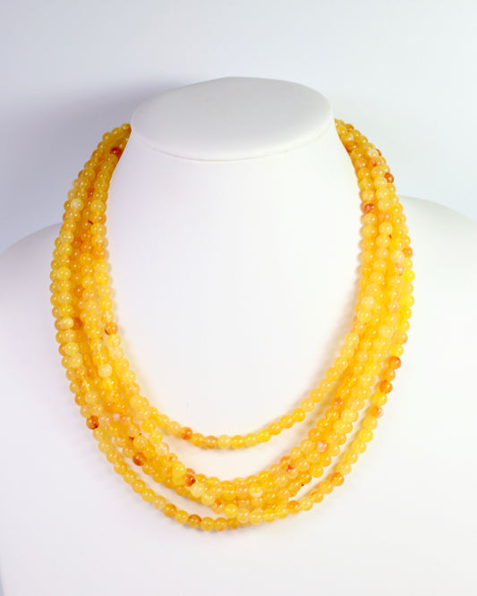 Brookline Layered Beaded Necklace Yellow
