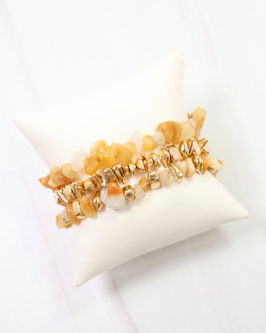 Eastpointe Beaded Stretch Bracelet Set Natural