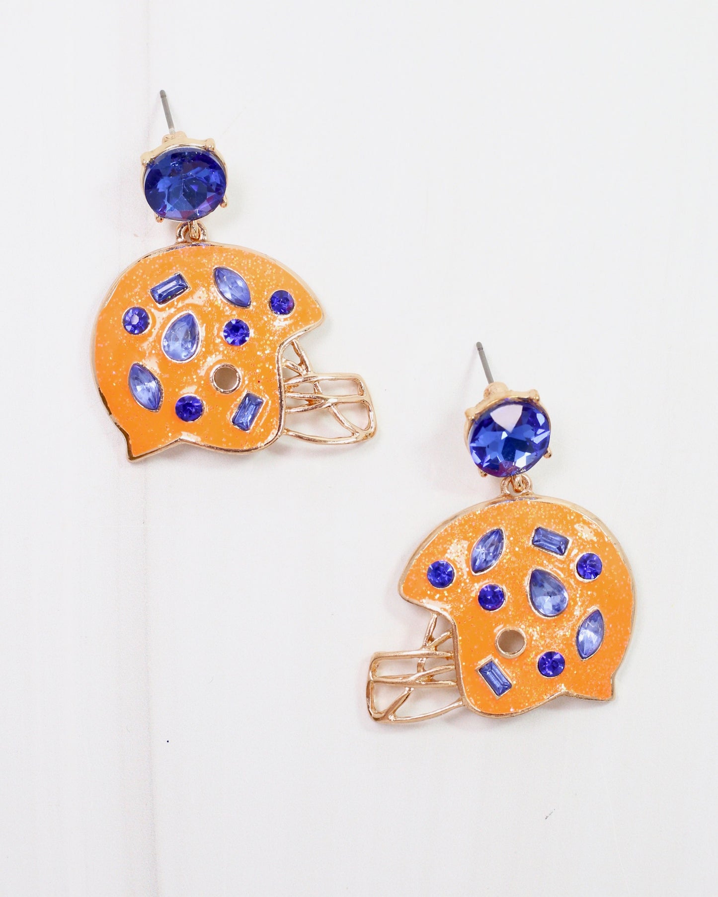 Halsey Helmet Earring Orange Blue