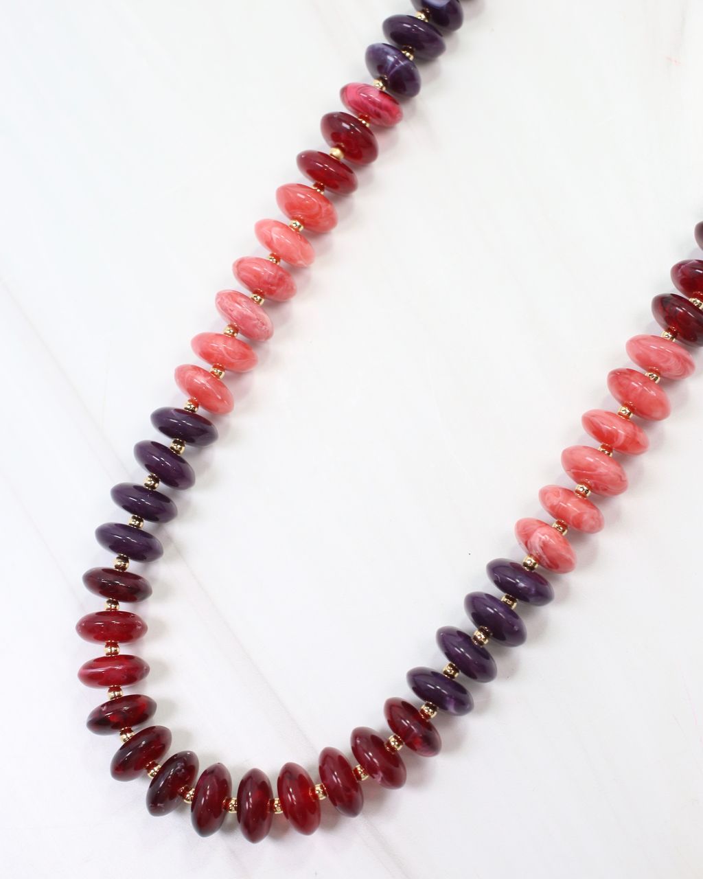 Belfast Stone Beaded Necklace Wine