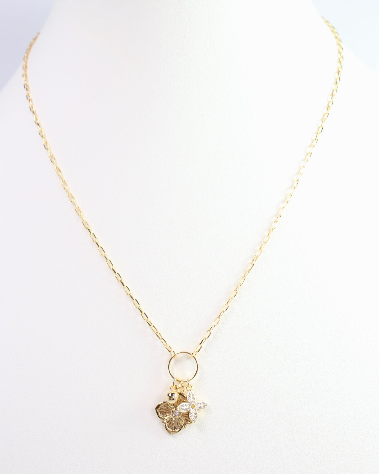 Kylie Drop Charm Necklace Gold