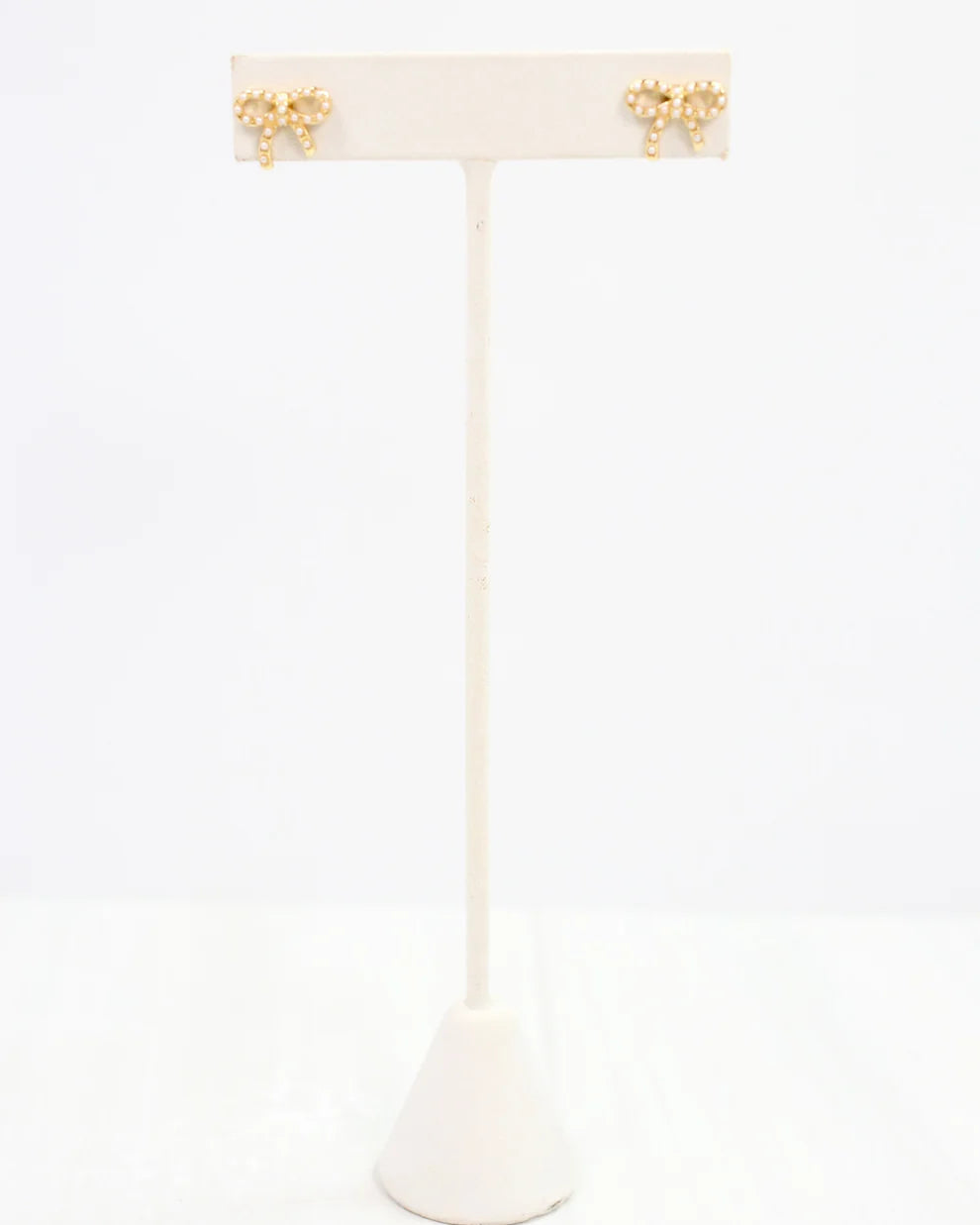 Carolina Pearl Bow Stud Gold