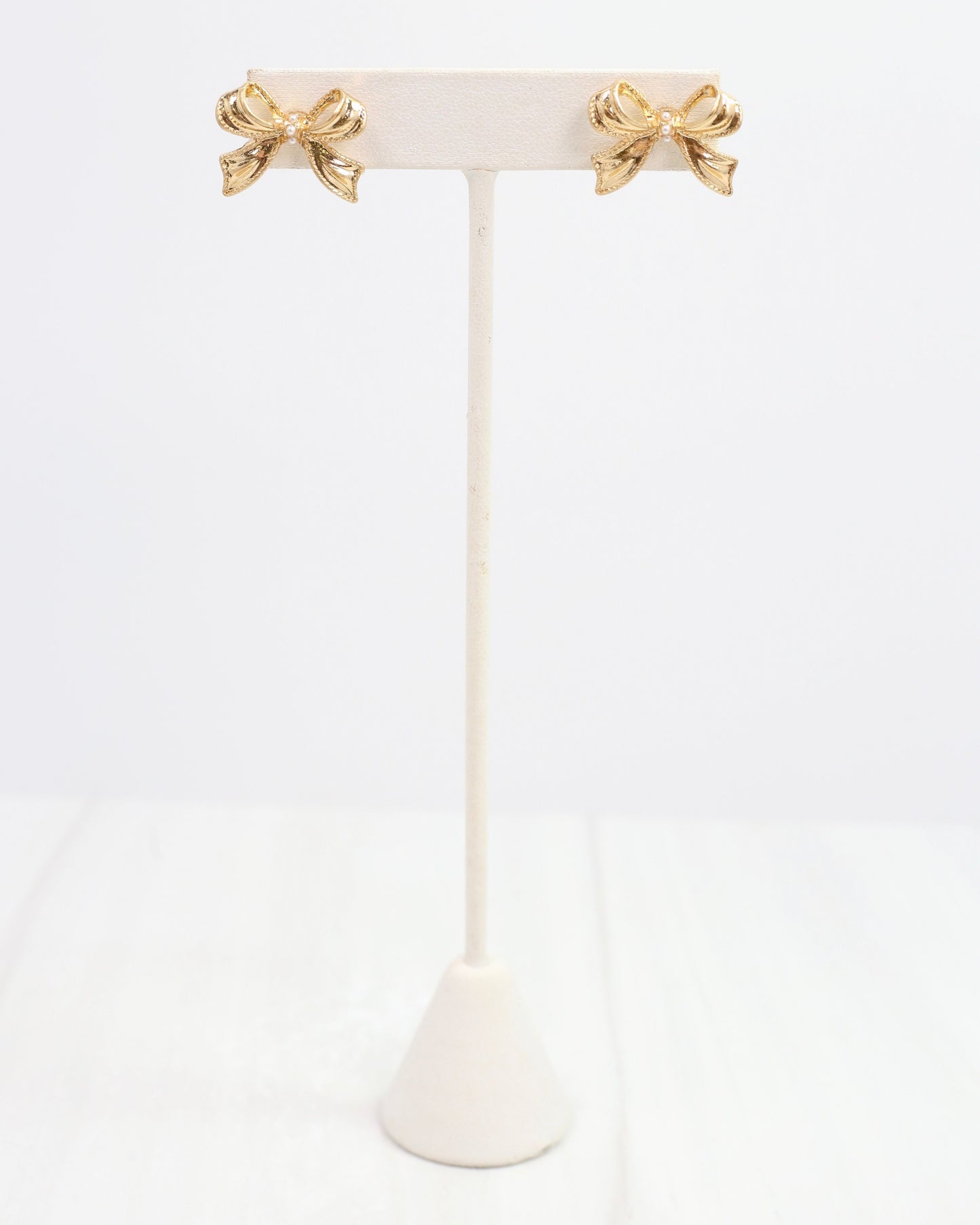 Emmie Bow Stud Worn Gold