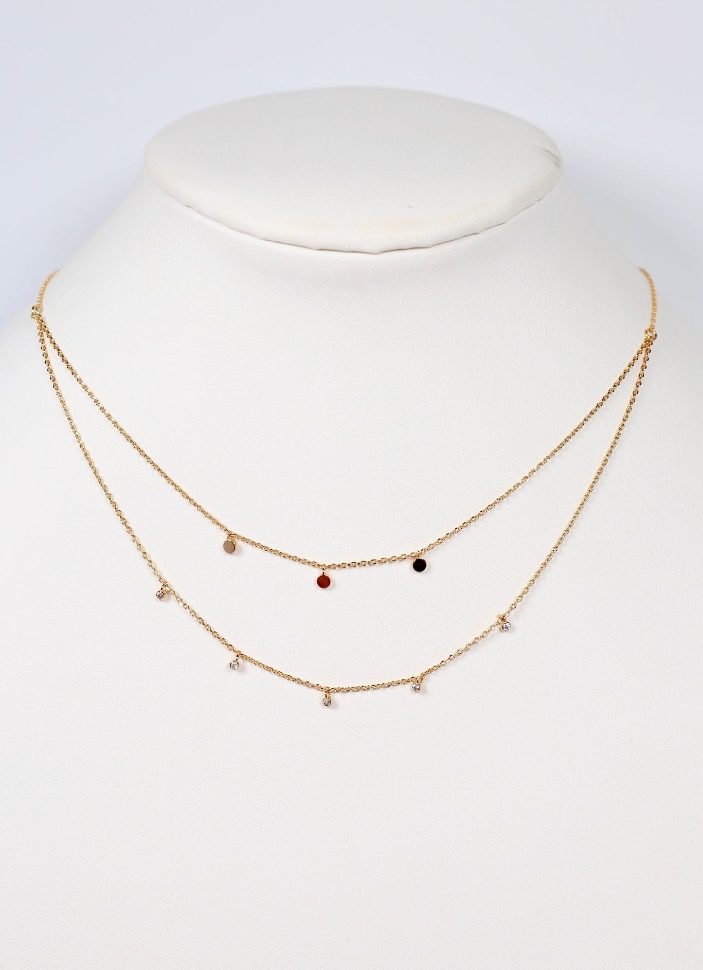 More Chances Layered CZ Necklace GOLD - Caroline Hill