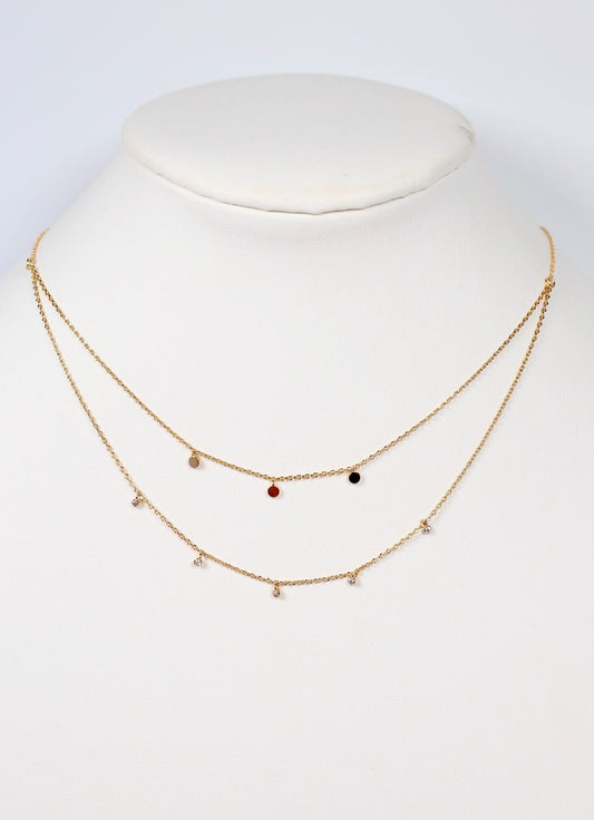 More Chances Layered CZ Necklace GOLD - Caroline Hill