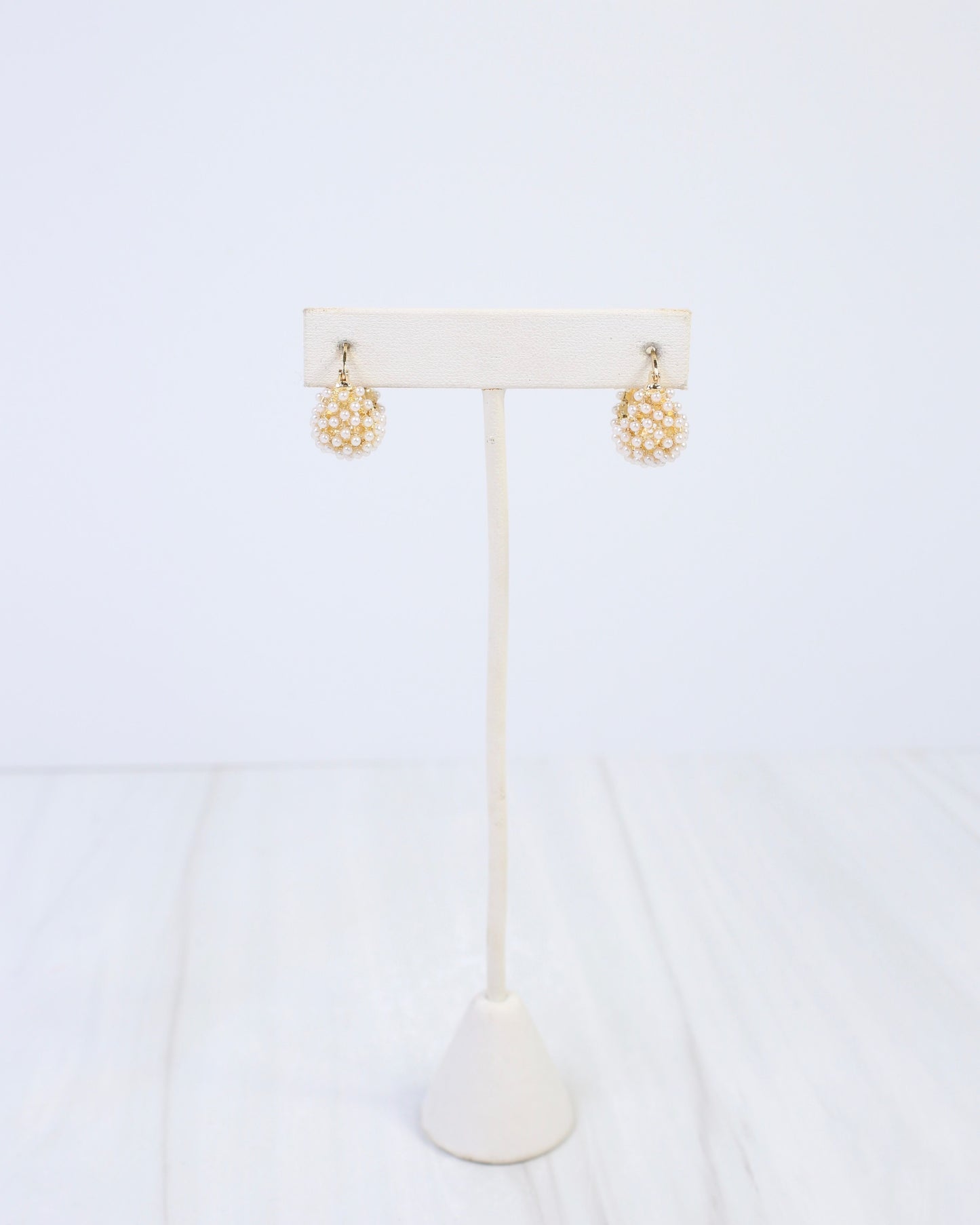 Roswell Pearl Cluster Hoop Earring WR Gold