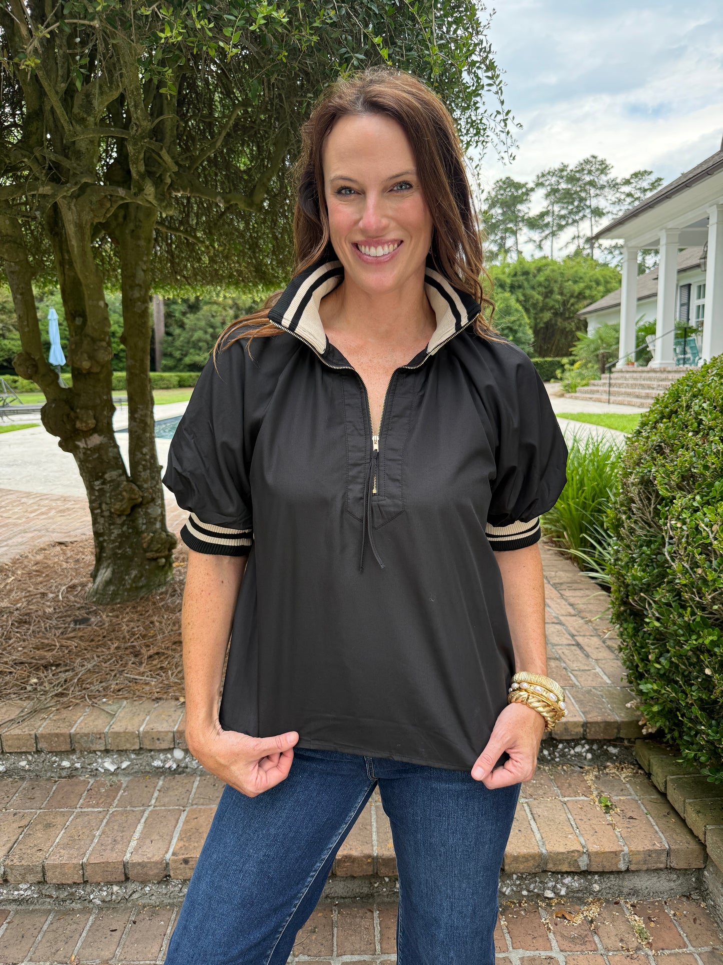 Ryals Zip Up Top- Black