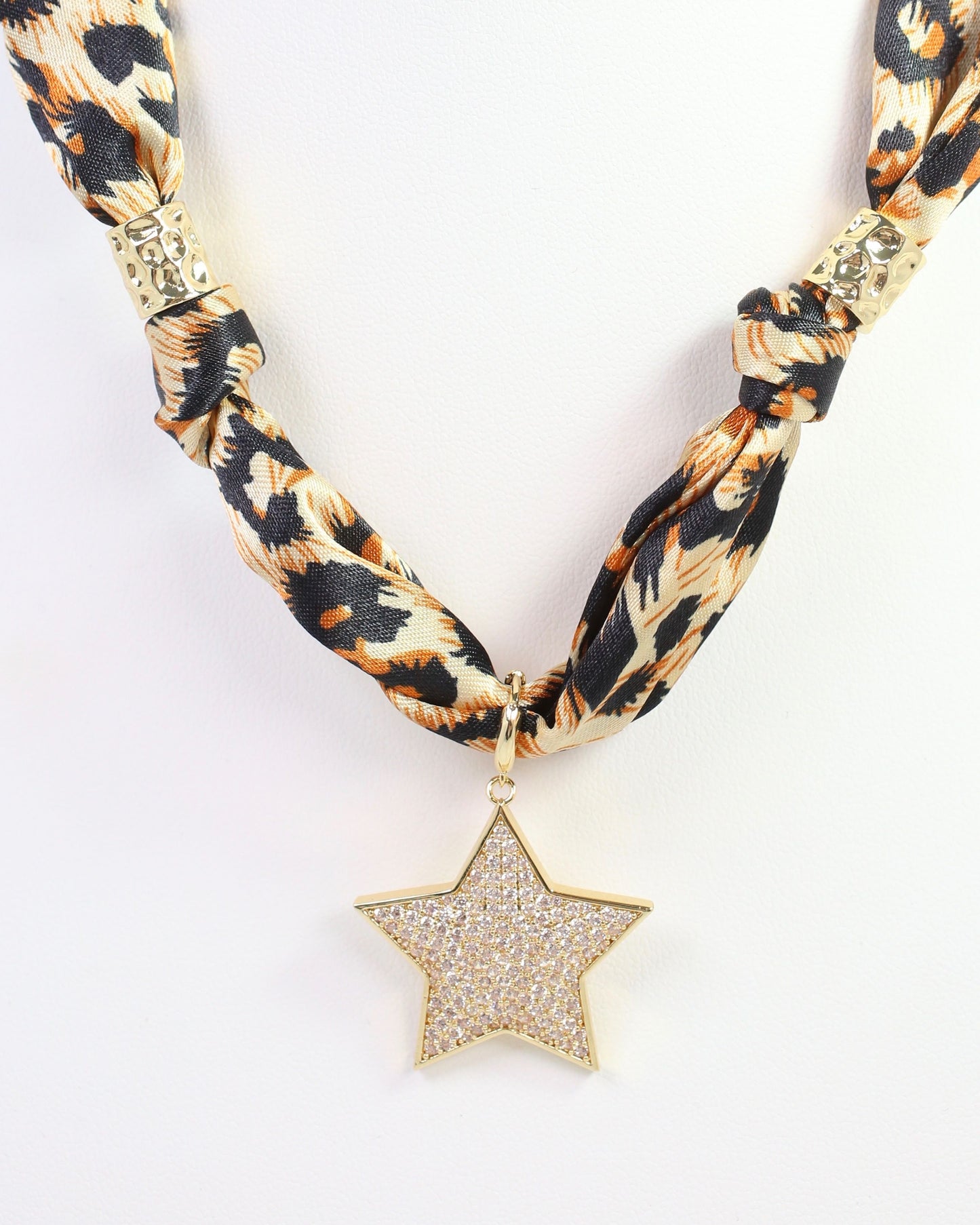 Starla Scarf Charm Necklace Leopard