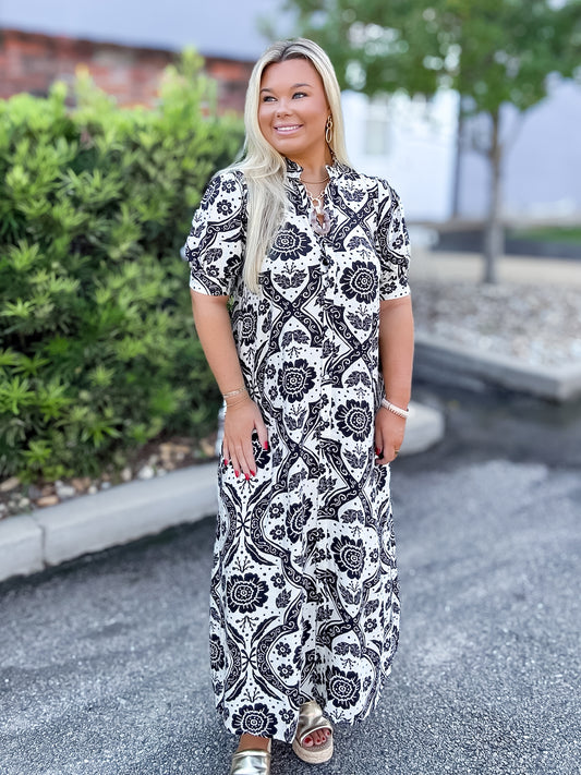 Shields Printed Puff Sleeve Maxi