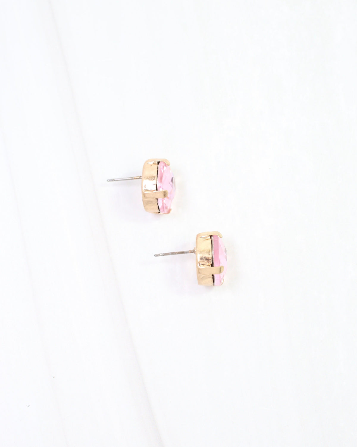 Andi Large Rhinestone Stud Earring Pink